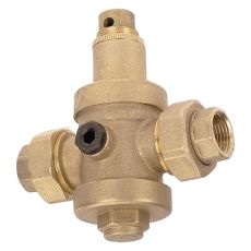 REDUCTEUR DE PRESSION A PISTON EN LAITON MATRICE - 2 RACCORDS UNION FEMELLE - SERIE INDUSTRIE