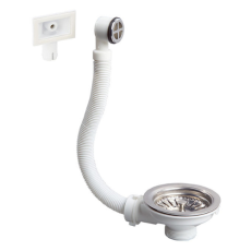 Bonde à panier Wirquin pour évier 1 bac Ø90 mm (grès, synthèse, inox) avec trop-plein