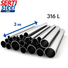 Tube en acier inoxydable 316L SERTIsteel Inox - Longueur 3 mètres
