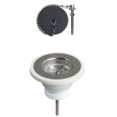 Bonde à bouchon Wirquin pour évier 1 bac Ø60 mm (grès ou synthèse) sans trop-plein