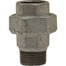 UNION MÂLE X FEMELLE - 3 PIÈCES - JOINT PLAT - FONTE GALVANISÉE
