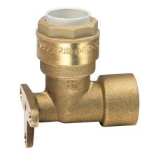COUDE FEMELLE + APPLIQUE LAITON POUR RACCORD AUTOMATIQUE CUIVRE