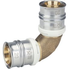 Raccord courbe 90&deg; multicouche &agrave; sertir - &Oslash; 16 &agrave; &Oslash; 32 - Pour syst&egrave;me multicouche - Raccord Alpex-Duo XS sans plomb