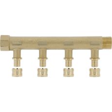 Collecteur laiton MF 3/4'' - raccord intégrés à glissement SERTI gliss - 2 à 6 sorties - Pour PER Ø 10 x 12