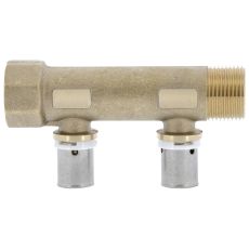 Collecteur laiton MF 3/4'' - raccord intègres radial à sertir SERTI press - 2 à 6 sorties - Pour Tubes PER Ø 10 x 12