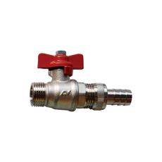 Robinet de vidange manette papillon rouge mâle-femelle 1/2''