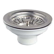 Bonde à panier pour évier 1 bac Ø90 mm (grès, synthèse, inox) sans trop-plein - Wirquin